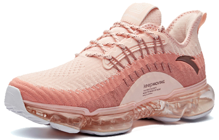 Lookbook 安踏 SEEED 低筒 跑步鞋 女款 粉白 全掌氣墊