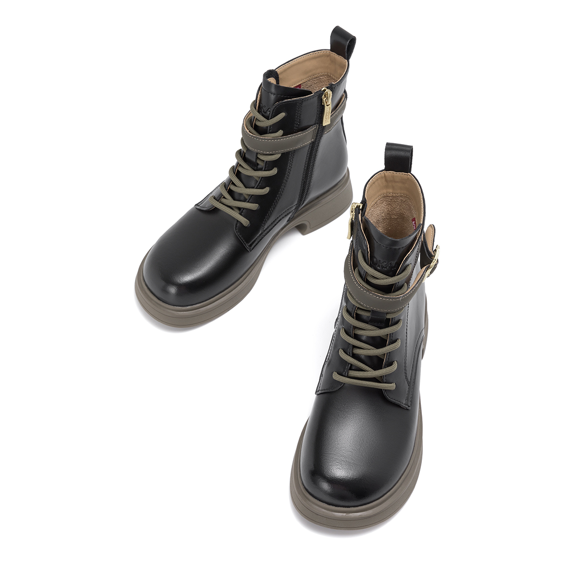 Purchase (Women) Aokang 38mm Black Martin Boots 'Commute Side Zipper' 1234913030