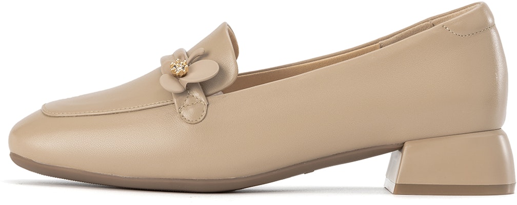 奧康AOKANG 頭層牛皮 時尚簡約 粗跟 高跟鞋 3.5cm 女款 5