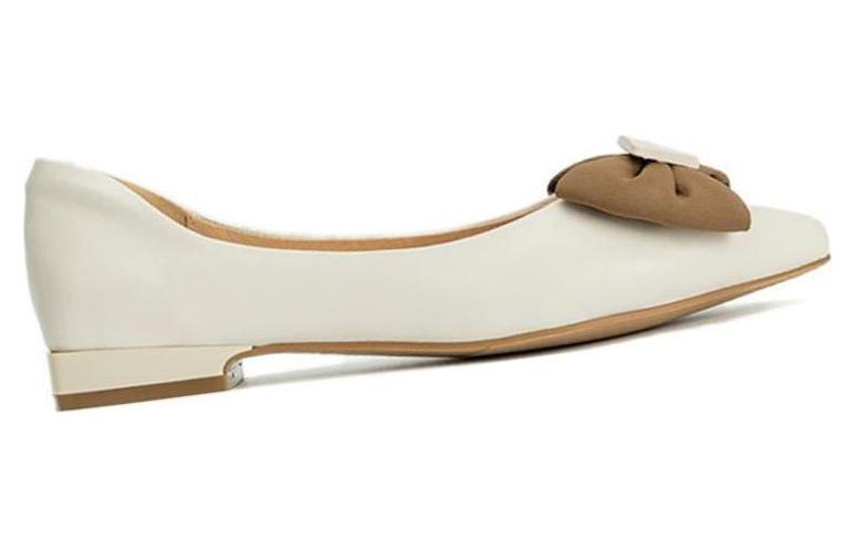 (W) Aokang 'Beige/Khaki Pointed-Toe Slip-On Casual Flats' 圖 2