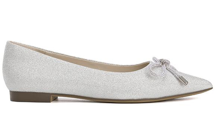 Order (W) Aokang 'Kasut Leper Hujung Runcing Perak Bertali Kasual' 1234111042