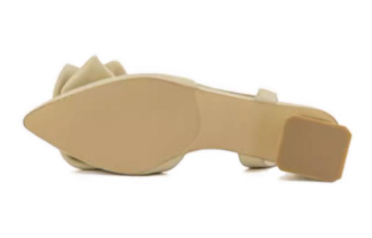 Shop (W) (女性) Aokang「スイートフレンチイエローチャンキーヒール」1234711001 1234711001