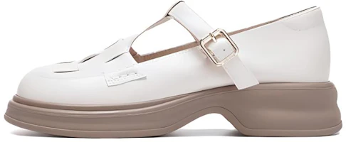 (Women) AOKANG Beige Chunky Sole Mary Janes - Stylish, Classic, and Comfortable. 1242324020 (Women) AOKANG Beige Chunky Sole Mary Janes - Stylish, Classic, and Comfortable. 1242324020