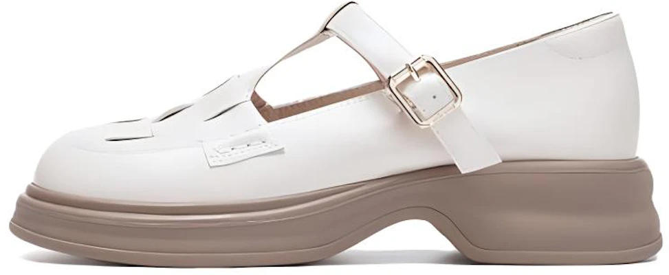 (Women) AOKANG Beige Chunky Sole Mary Janes - Stylish, Classic, and Comfortable. 1242324020 Buy (Women) AOKANG Beige Chunky Sole Mary Janes - Stylish, Classic, and Comfortable. 1242324020