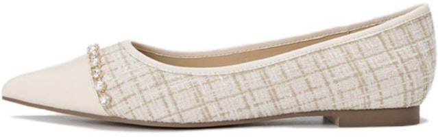 (Women) Aokang Canvas 'Fashionable Versatile Casual Flats Beige' 1224211048 (Women) Aokang Canvas 'Fashionable Versatile Casual Flats Beige' 1224211048