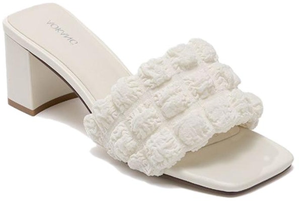 (W) Aokang Kanvas Beige 'Gaya Peri Perancis Sandal Terbuka Lembut'. 1234811098 Lookbook (W) Aokang Kanvas Beige 'Gaya Peri Perancis Sandal Terbuka Lembut'. 1234811098