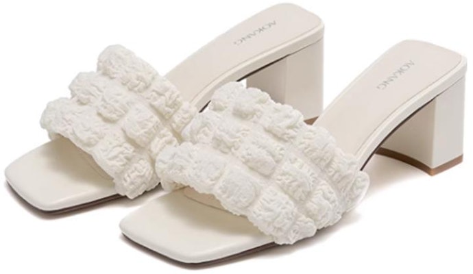 (W) Aokang Kanvas Beige 'Gaya Peri Perancis Sandal Terbuka Lembut'. 1234811098 Shop (W) Aokang Kanvas Beige 'Gaya Peri Perancis Sandal Terbuka Lembut'. 1234811098