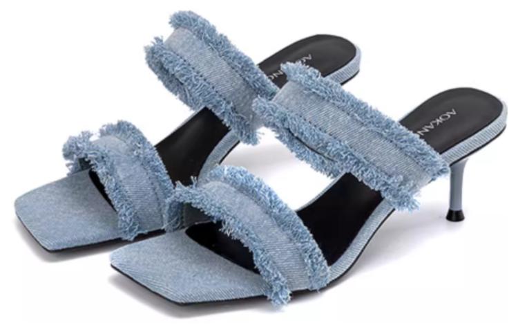 (W) Aokang Canvas Tassel Casual Slide 'Blue' 圖 2