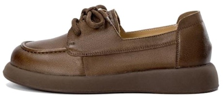 (Women) Aokang Casual Lace-Up Round Toe 'Brown Leather' 1234321042 (Women) Aokang Casual Lace-Up Round Toe 'Brown Leather' 1234321042