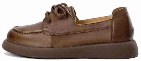 (Women) Aokang Casual Lace-Up Round Toe 'Brown Leather' 1234321042 (Women) Aokang Casual Lace-Up Round Toe 'Brown Leather' 1234321042