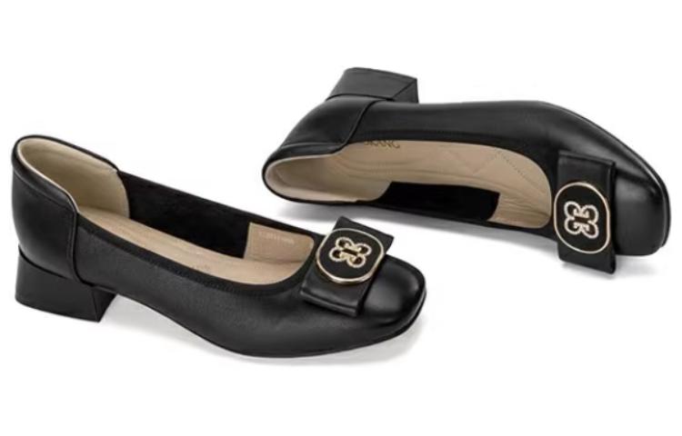 Shop (Women) Aokang Casual Leather Shoe 'Black Comfort' 1234111055