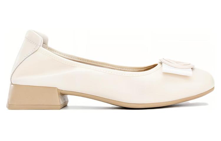 Order 奥康AOKANG 頭層牛皮 柔軟舒適 休閒單鞋 女款 米色