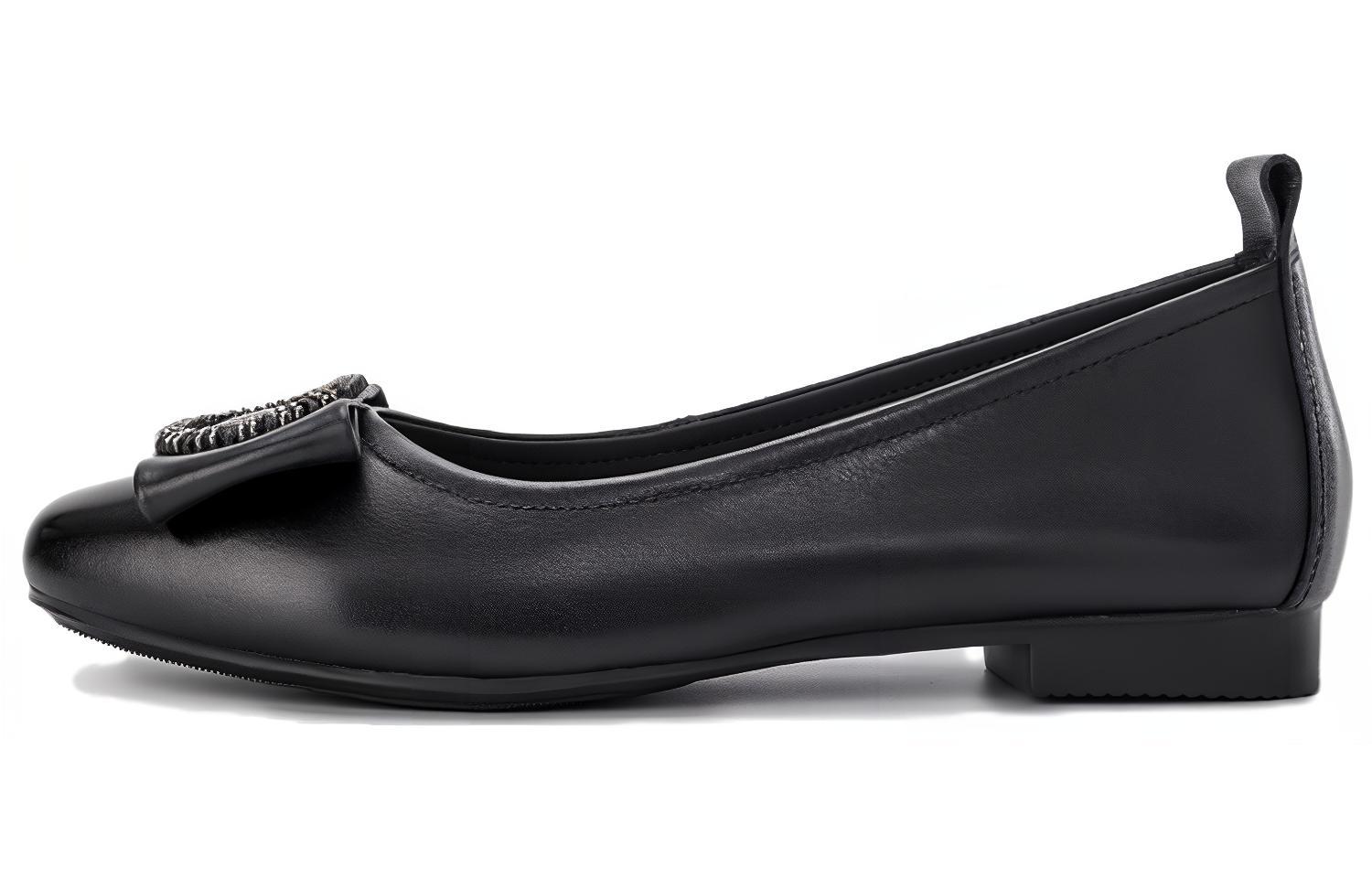 (W) Aokang Casual Loafer 'Black Leather'