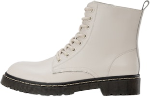 (Women) Aokang Casual Round Toe Lace-Up Mid-Calf Martin Boots 'White' 1224013003 (Women) Aokang Casual Round Toe Lace-Up Mid-Calf Martin Boots 'White' 1224013003