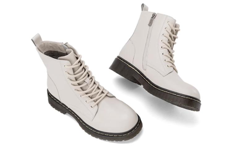 Shop (W) 奥康休闲圆头系带中筒马丁靴‘白色’ 1224013003