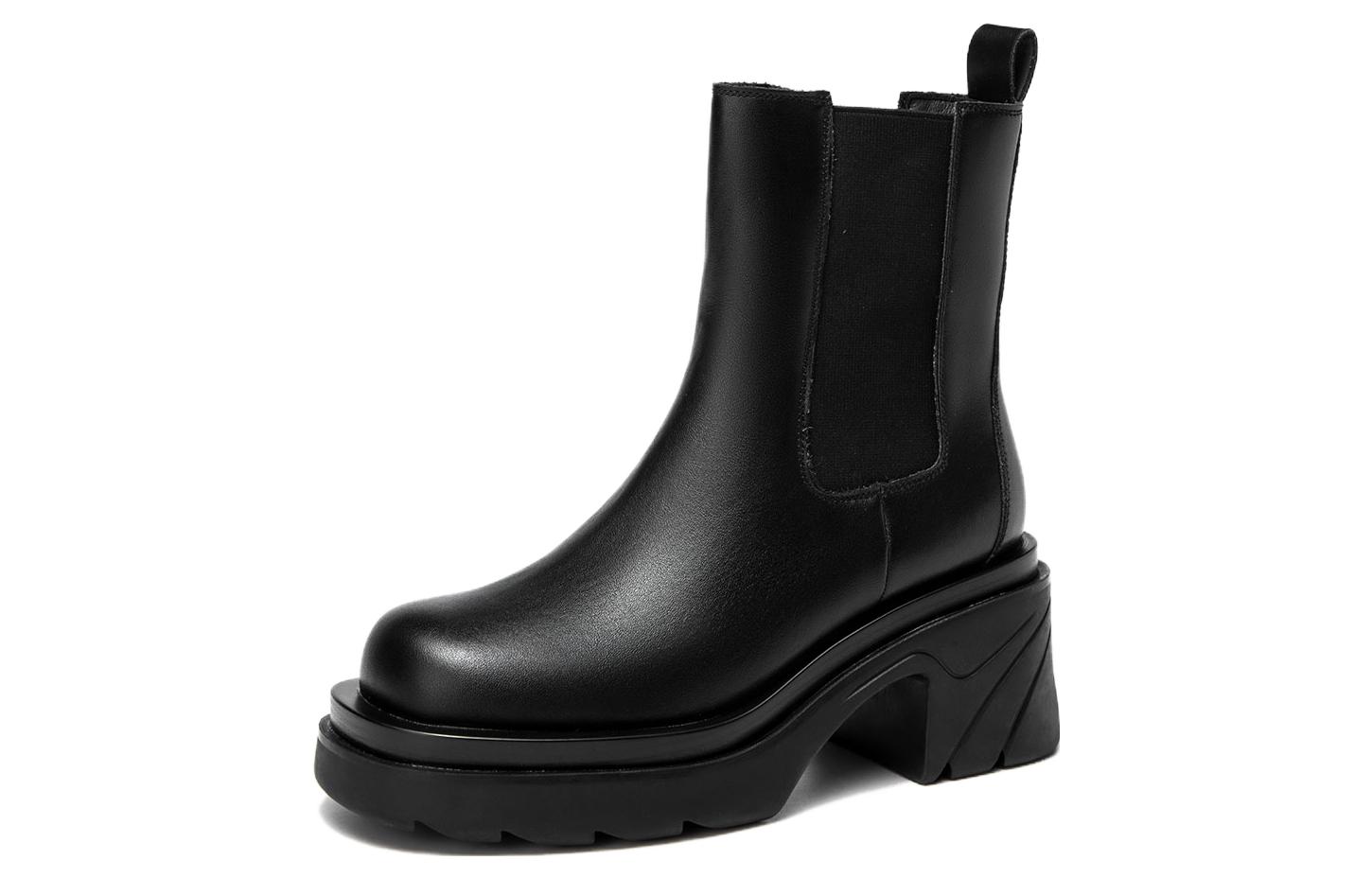 (W) Aokang Chelsea Boot 'Black Suede'