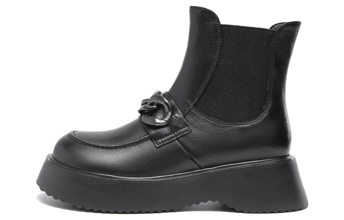 (W) Aokang Chelsea Boot 'Black Trendy Mid-Top'