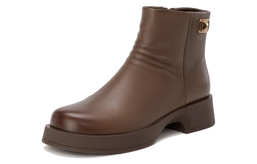 (Women) Aokang Chelsea Boot 'Brown Leather' 1224014001