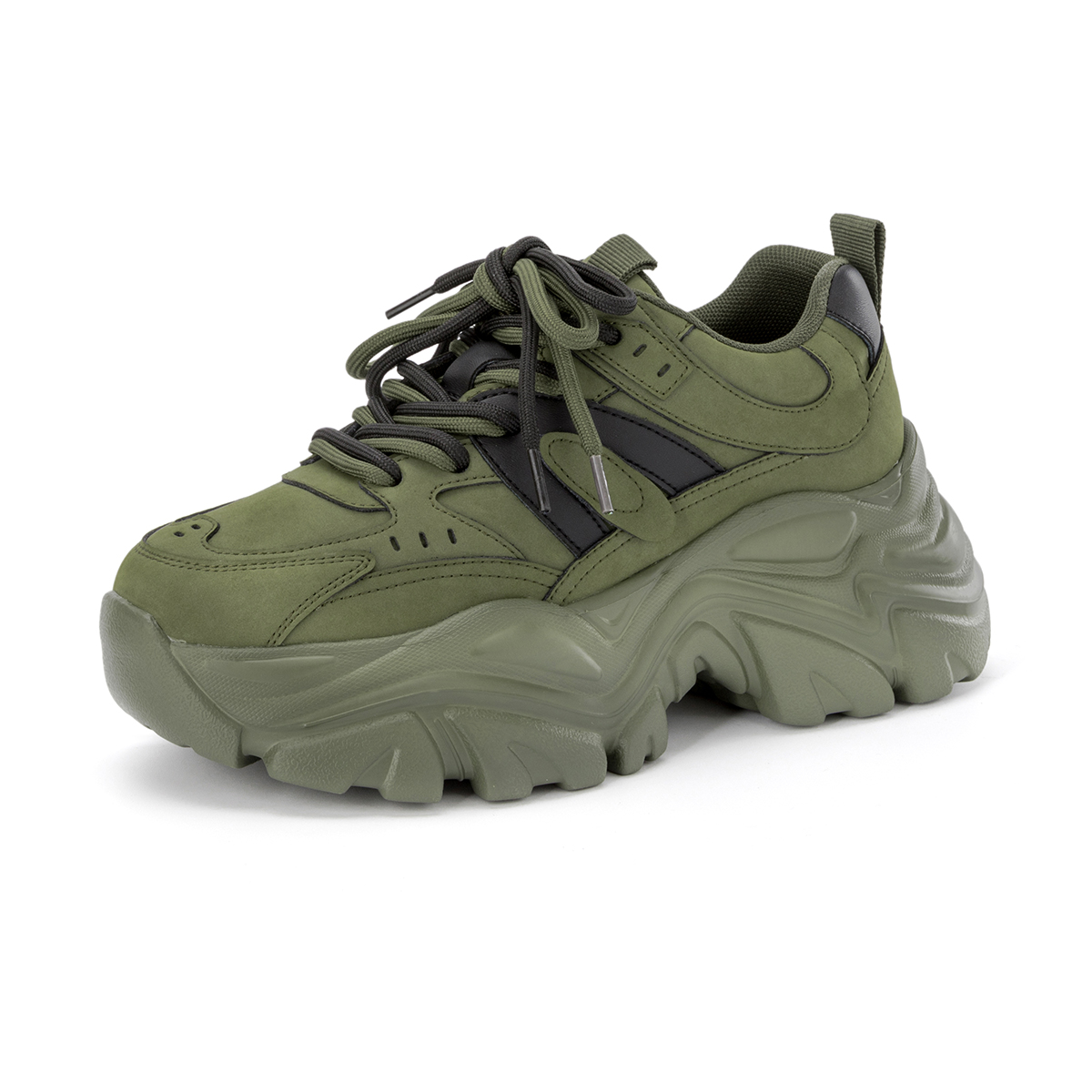 (W) Aokang Chunky Sneaker 'Green Black' 圖 2