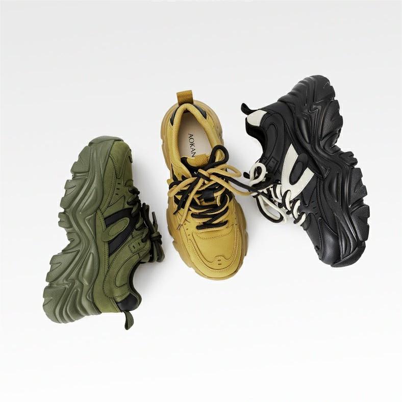 (W) Aokang Chunky Sole Sneaker 'Yellow Black' 圖 6