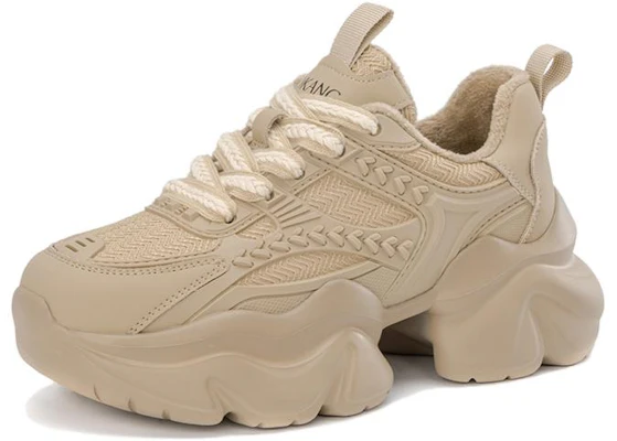 (Women) Aokang Fabric 'Fashion Round Toe Low-Top Apricot Dad Shoes' 1224032027 Buy (Women) Aokang Fabric 'Fashion Round Toe Low-Top Apricot Dad Shoes' 1224032027