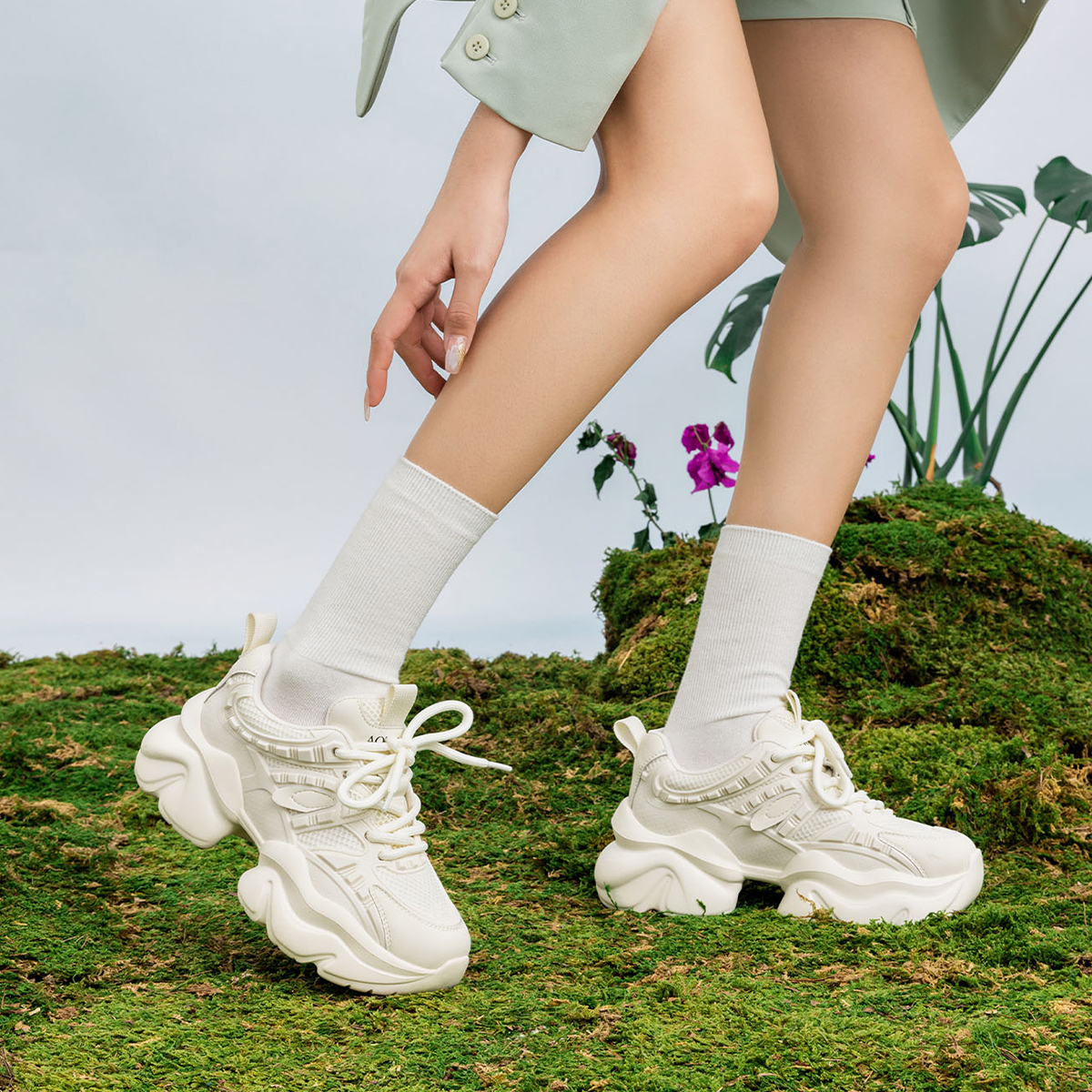 (W) Aokang Fabric Chunky Sole Low-Top 'Dad Shoe' 圖 13