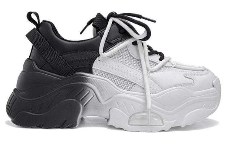(W) Aokang Fabric Platform Low-Top 'Dad Shoe Black and White' 圖 2
