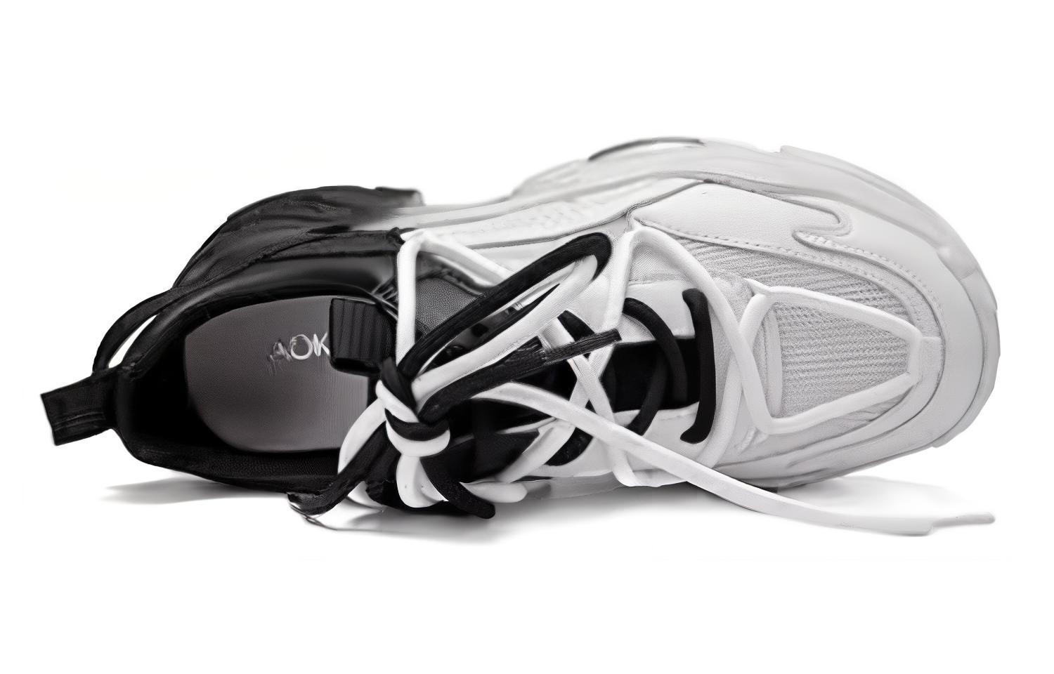 (W) Aokang Fabric Platform Low-Top 'Dad Shoe Black and White' 圖 4