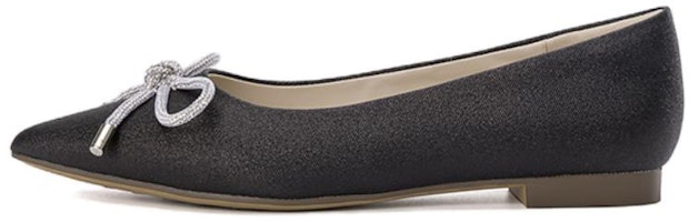 (Women) Aokang Fabric Pointed Toe Flat Slip-On 'Casual Black' 1234111041 (Women) Aokang Fabric Pointed Toe Flat Slip-On 'Casual Black' 1234111041