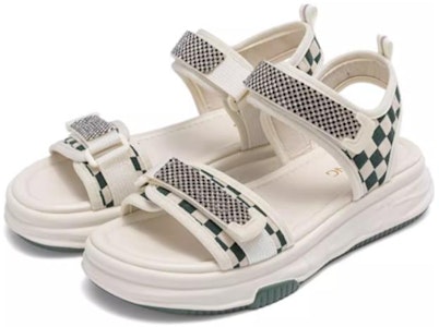 奧康AOKANG 布 時尚休閒露趾 沙灘涼鞋 4cm 女款 米色 Lookbook 奧康AOKANG 布 時尚休閒露趾 沙灘涼鞋 4cm 女款 米色