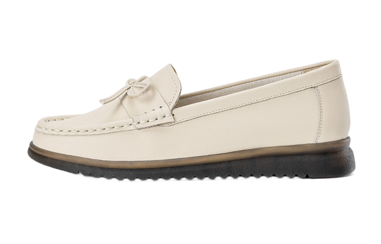 (W) Aokang Fashion Round-Toe Loafers 'Beige'