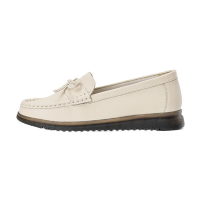 (W) Aokang Fashion Round-Toe Loafers 'Beige'