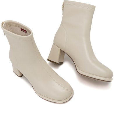 (Women) Aokang Fashion Short Boot 'Black Synthetic Leather' 1234011008 2