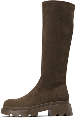(Women) Aokang High-Top Textured Retro Comfort 'Chunky Heel Platform' 1234921007 Details for (Women) Aokang High-Top Textured Retro Comfort 'Chunky Heel Platform' 1234921007