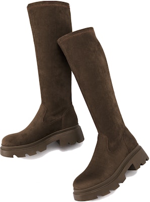 (W) Aokang Botas Altas Retro Cómodas 'Tacón Grueso con Plataforma' 1234921007 2