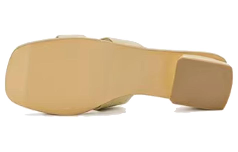 Purchase (W) Aokang羊皮时尚黄拖鞋开口设计 1234811011