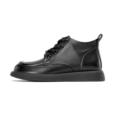 (W) Aokang Leather Ankle Boot 'Black Casual'