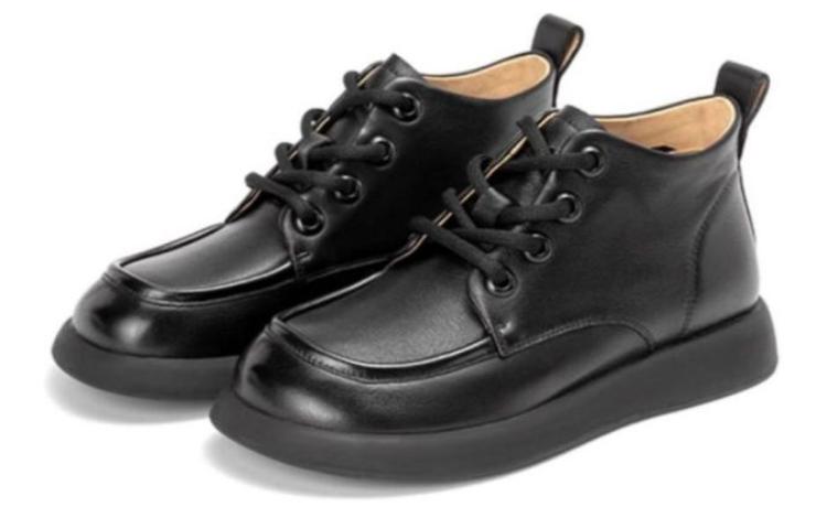 (W) Aokang Leather Ankle Boot 'Black Casual' 圖 2