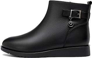 (Women) Aokang Leather Ankle Boot 'Black Fleece-Lined Warm' 1214021027 (Women) Aokang Leather Ankle Boot 'Black Fleece-Lined Warm' 1214021027