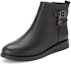 Order (Women) Aokang Leather Ankle Boot 'Black Fleece-Lined Warm' 1214021027