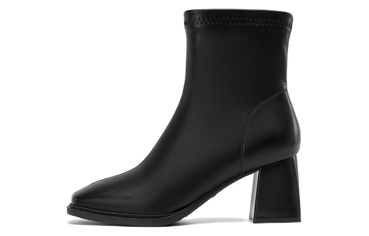 (W) Aokang Leather Ankle Boot 'CMFTable Minimalist Black'
