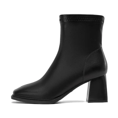 (W) Aokang Leather Ankle Boot 'CMFTable Minimalist Black'