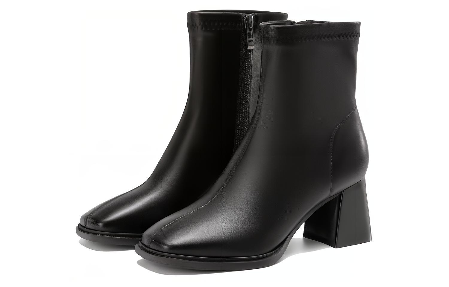 (W) Aokang Leather Ankle Boot 'CMFTable Minimalist Black' 圖 5