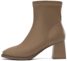 (Women) Aokang Leather Ankle Boot 'Fashion Minimalist Ginger Yellow' 1234911002 (Women) Aokang Leather Ankle Boot 'Fashion Minimalist Ginger Yellow' 1234911002