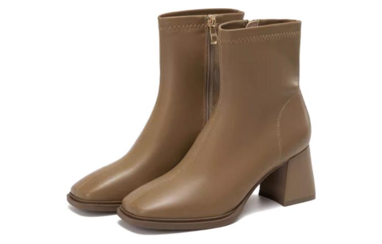 Order (W) But Aokang Kasut But Kulit Buku Lali 'Fashion Minimalist Ginger Yellow' 1234911002