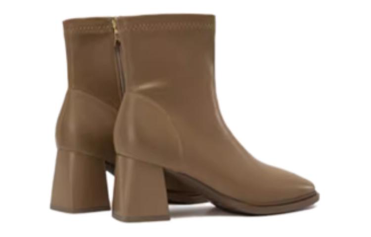 Lookbook (W) But Aokang Kasut But Kulit Buku Lali 'Fashion Minimalist Ginger Yellow' 1234911002