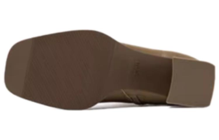 Shop (W) But Aokang Kasut But Kulit Buku Lali 'Fashion Minimalist Ginger Yellow' 1234911002