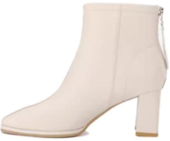 (Women) Aokang Leather Artistic Short Boots 'Beige' 1224911029 (Women) Aokang Leather Artistic Short Boots 'Beige' 1224911029