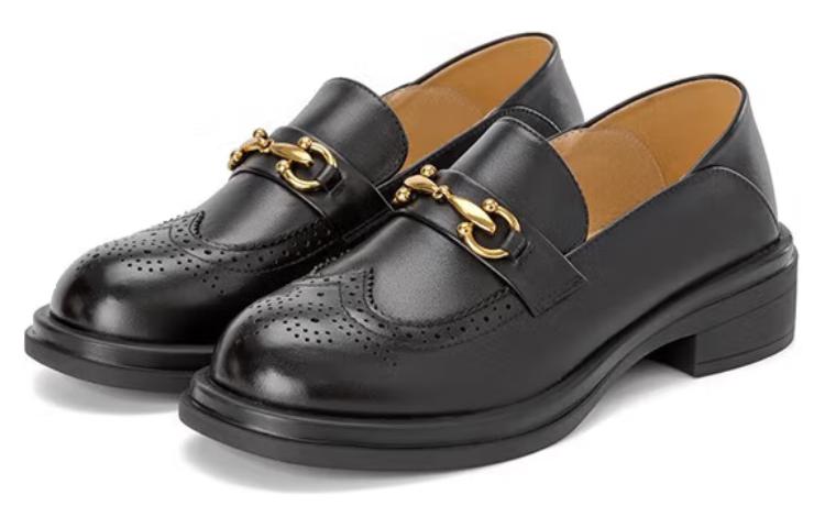 Order (W) Zapatos Aokang de Piel Brogue 'Negro' 1234314020