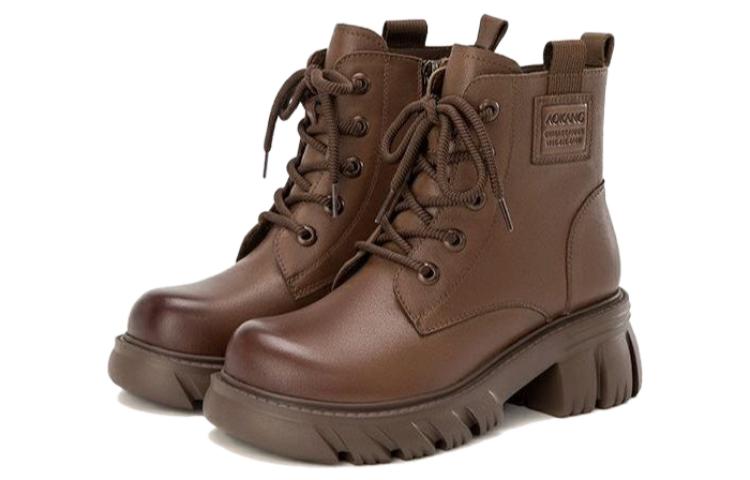 Lookbook (W) Sepatu Boots Kulit Aokang Martin Brown Tumit Tengah Pria 1224013011